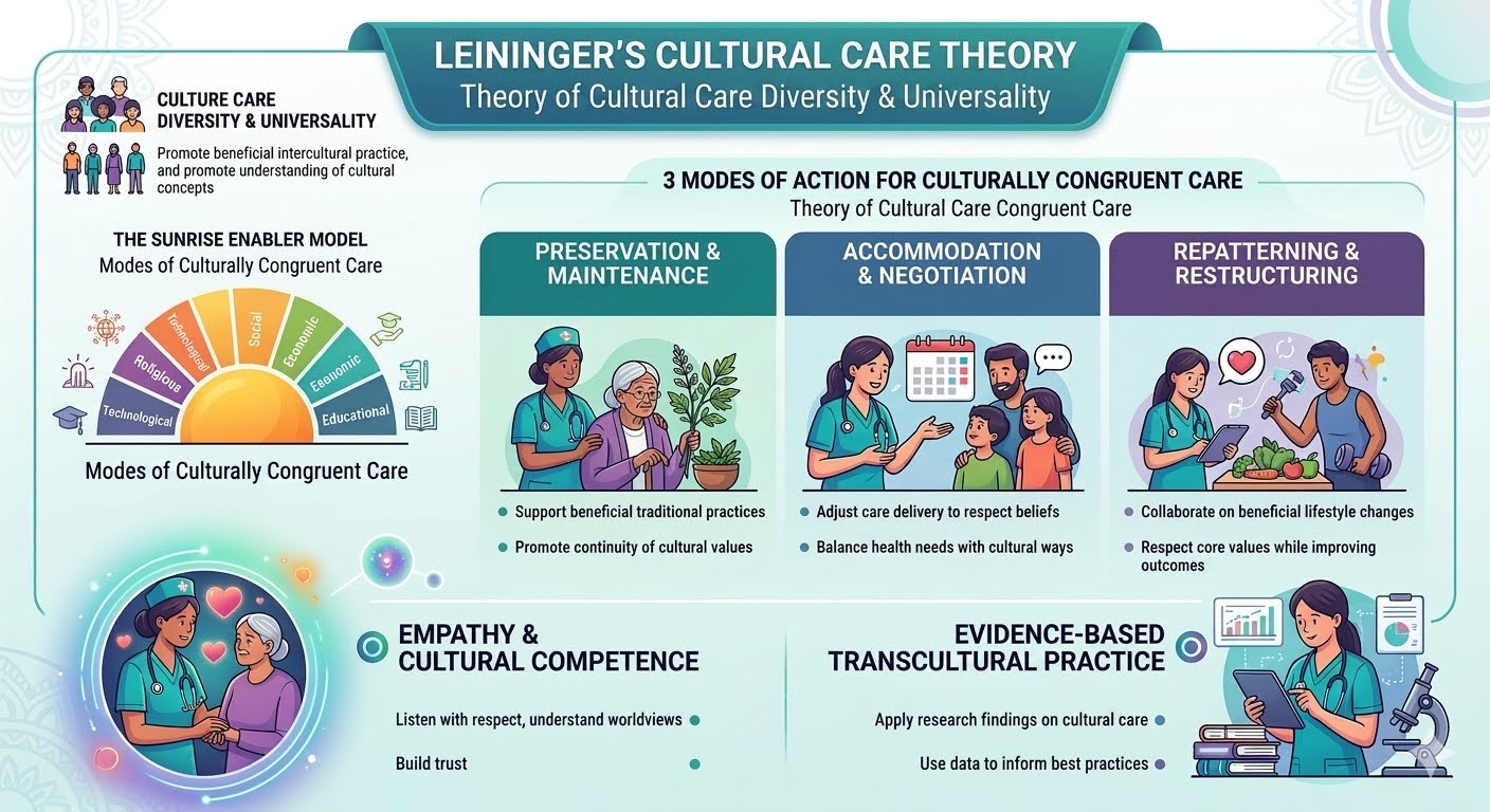 Leininger's Cultural Care Theory principles for nursing practice