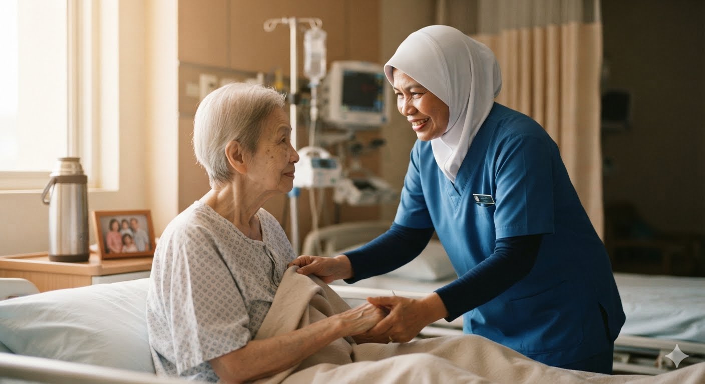 Nurse providing compassionate care to a vulnerable patient