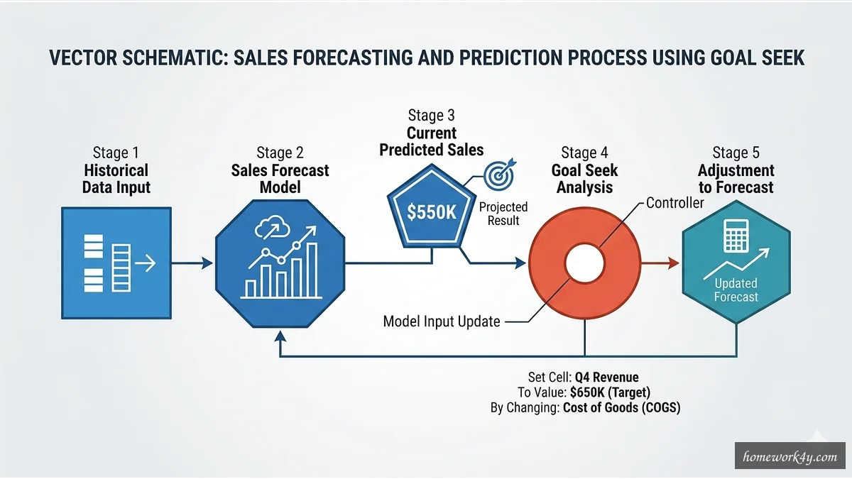 Forecasting sales data using Goal Seek