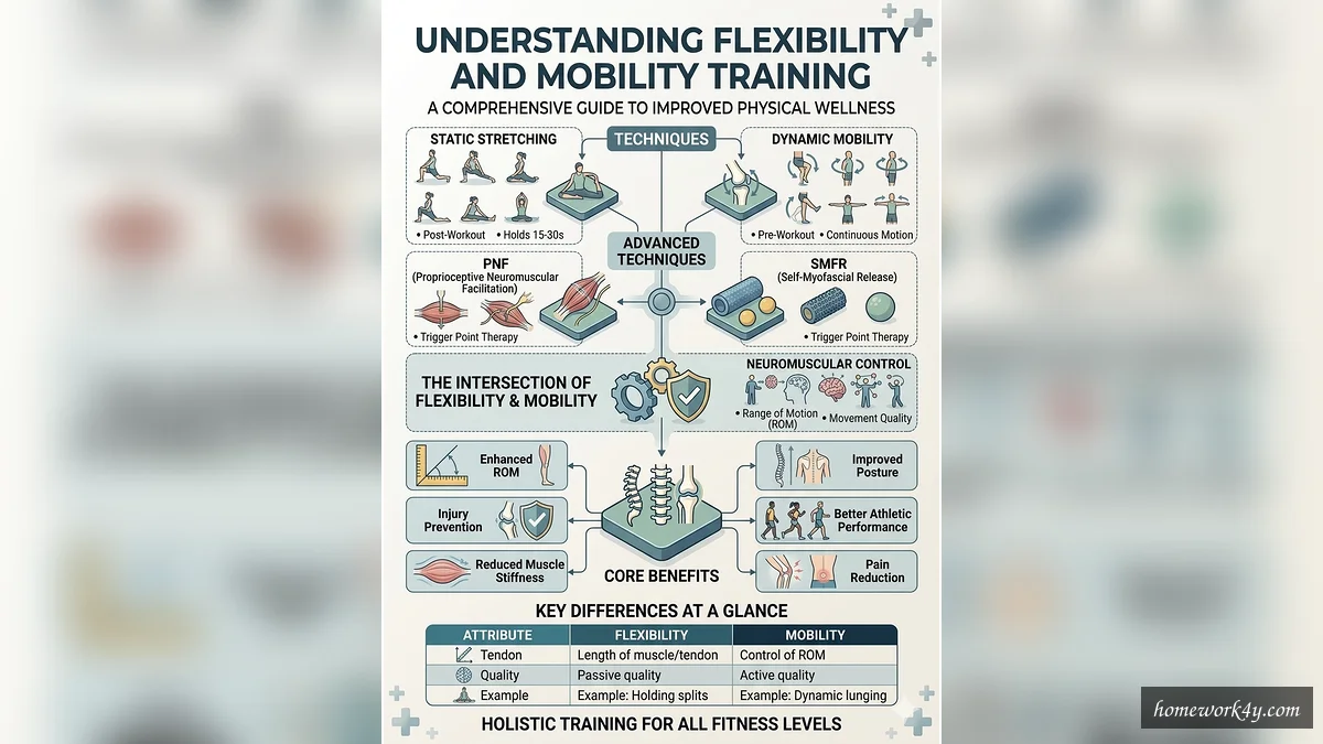 Flexibility and mobility training infographic