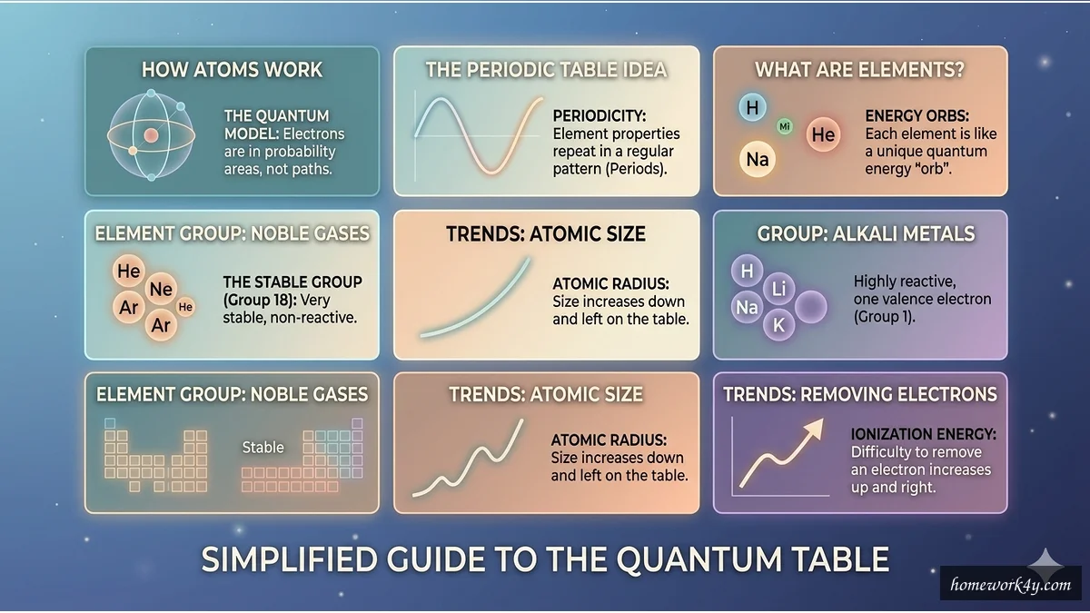 Periodic table as a dynamic quantum matrix visualization