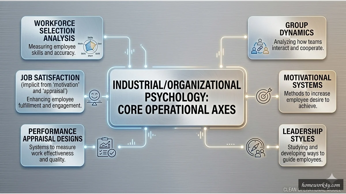 Industrial/organizational psychology core operational axes concept