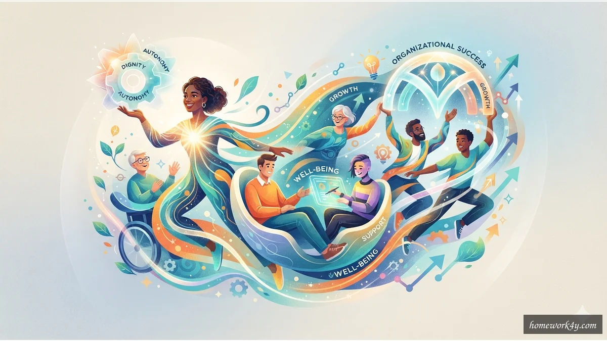 Diverse group of people working together for organizational success