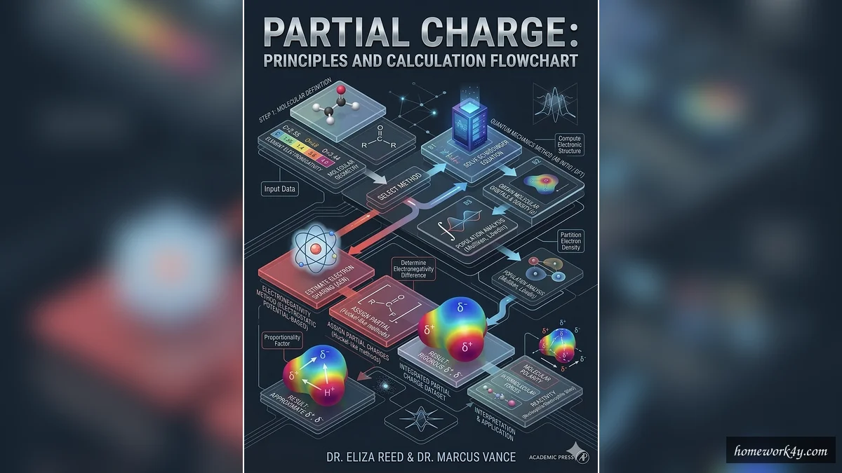 Partial charge calculation infographic