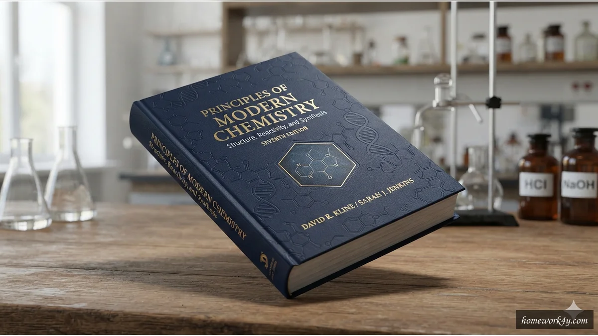 Chemistry book cover with molecular structure pattern
