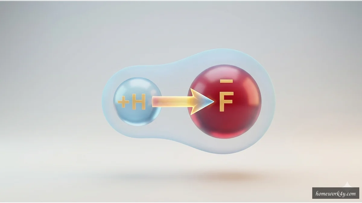 Molecular dipole moment of hydrogen fluoride molecule