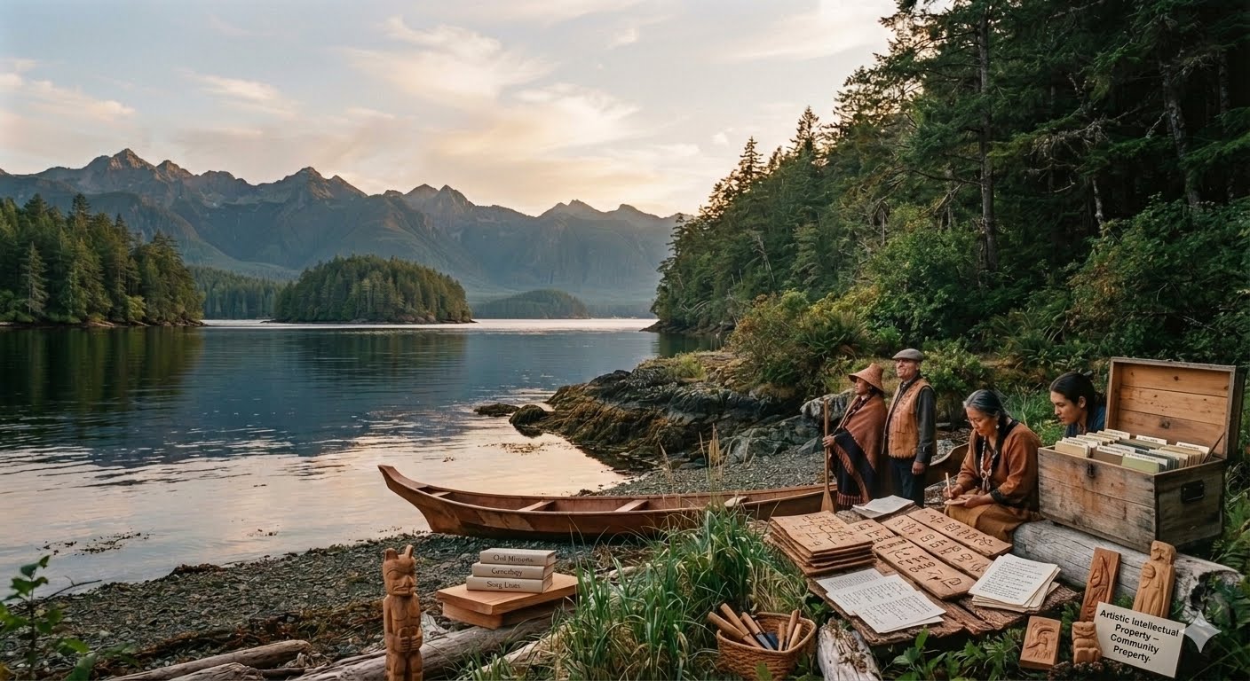 Serene landscape of the Pacific Northwest, highlighting the natural beauty and cultural significance of the land to the Coast Salish peoples.