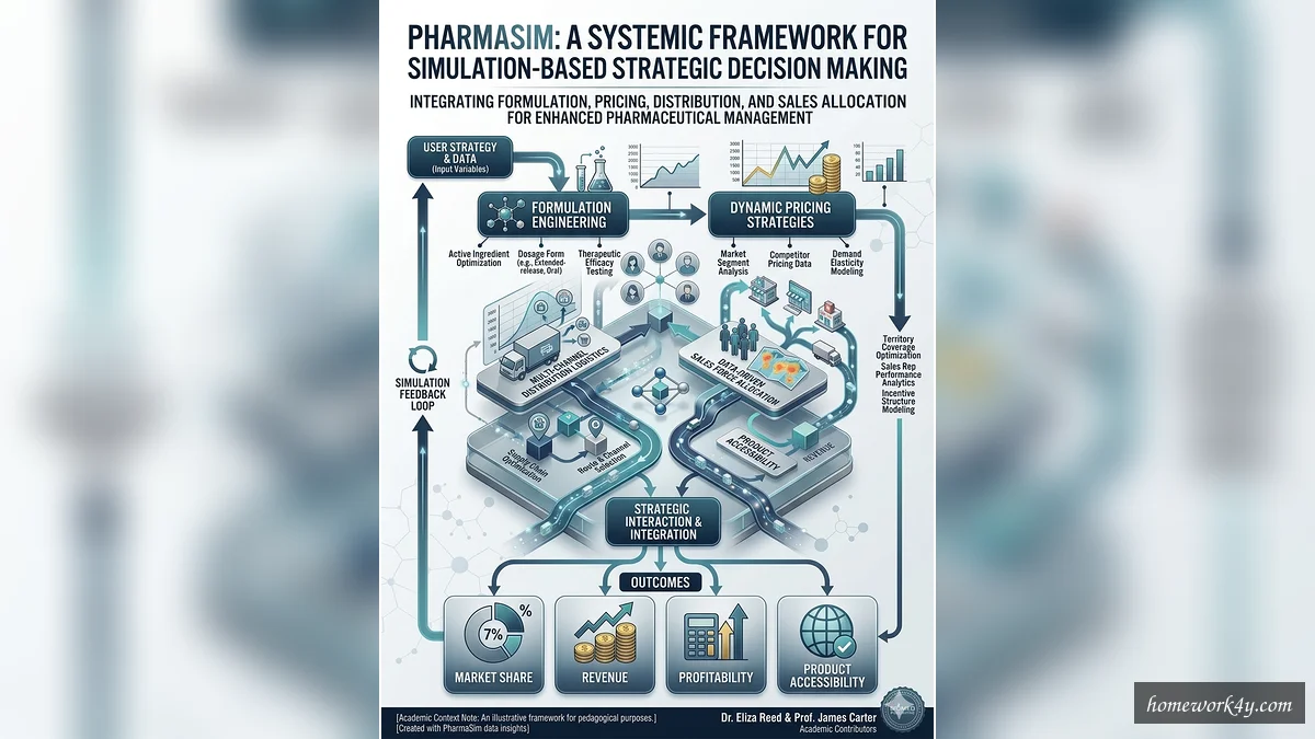 Infographic flowchart of PharmaSim key components