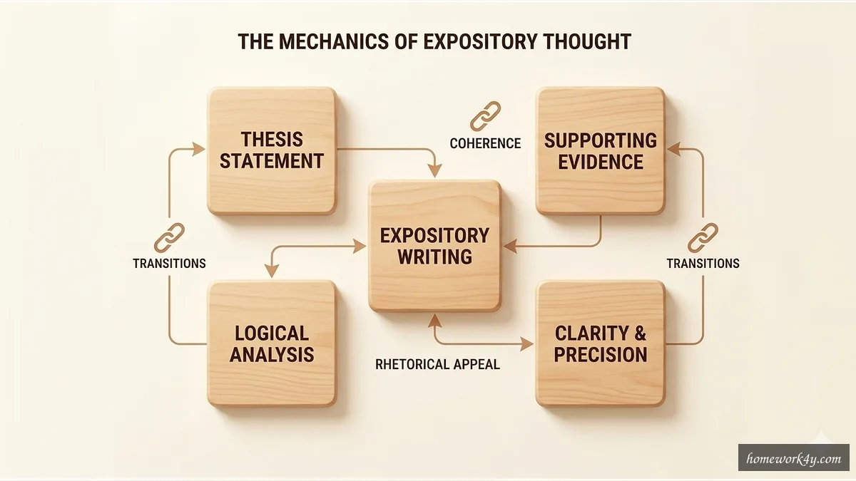 Core compositional axes of expository writing