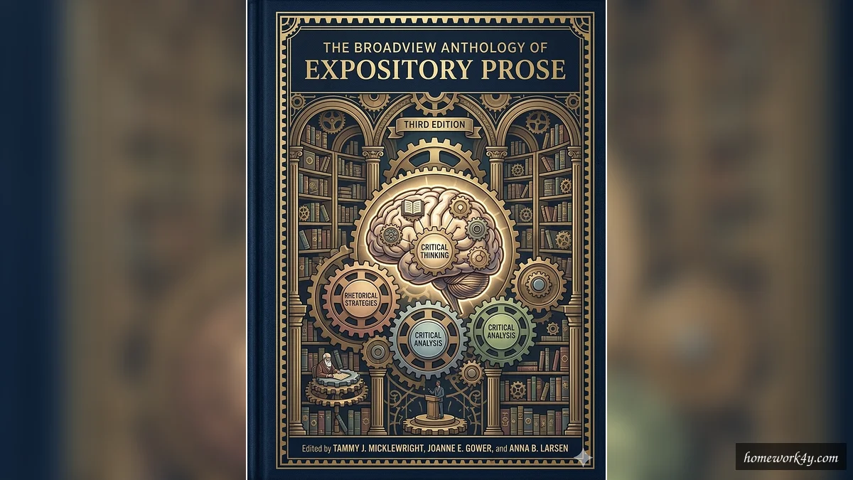 The Broadview Anthology of Expository Prose book cover, featuring a grand aesthetic theme and a modern, sleek design