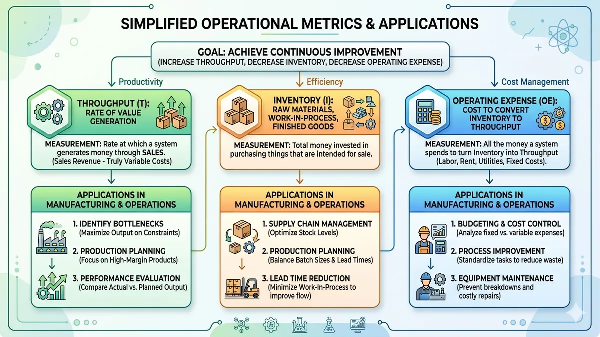 Operational metrics and applications infographic