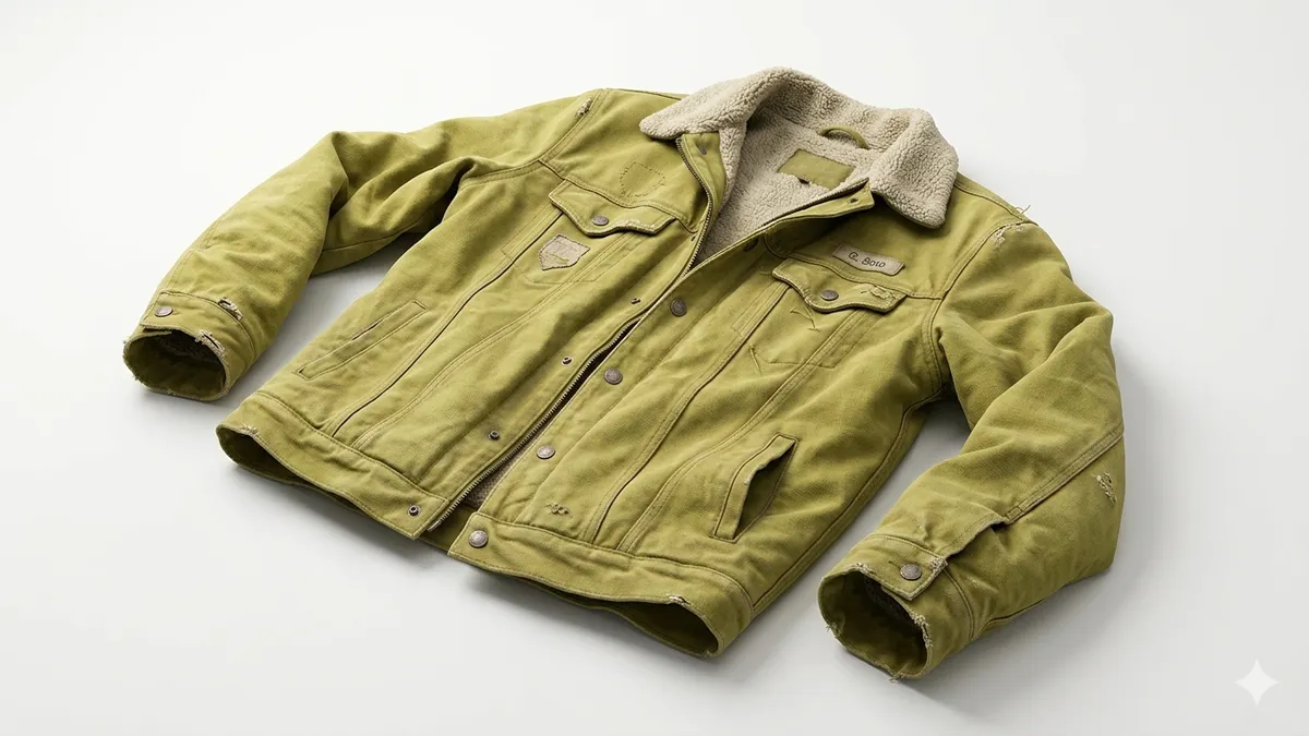 3D rendering of a guacamole-colored jacket