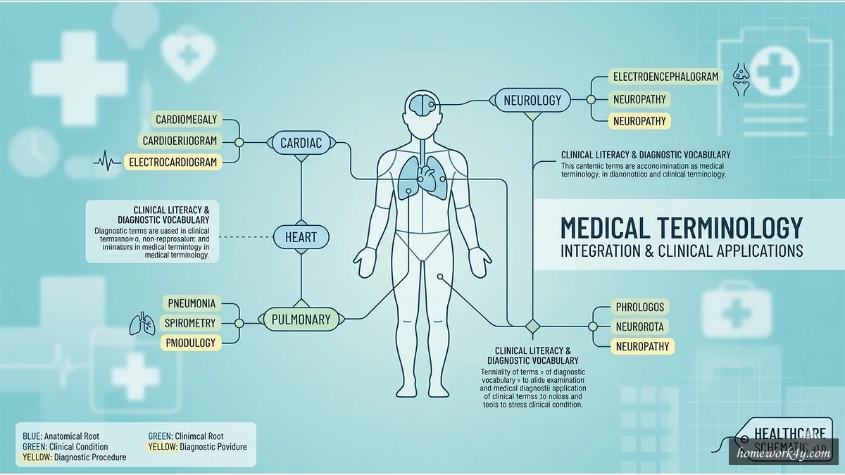 Clinical literacy and diagnostic vocabulary concept diagram