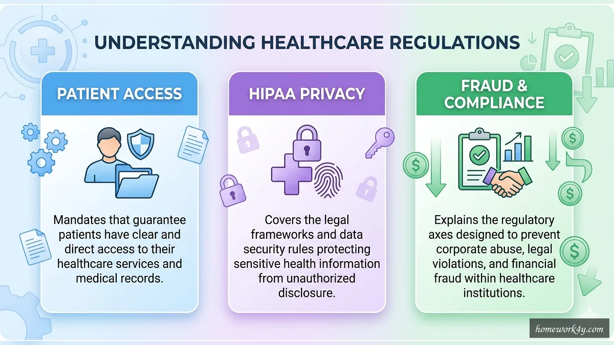 Healthcare administration law regulatory axes concept