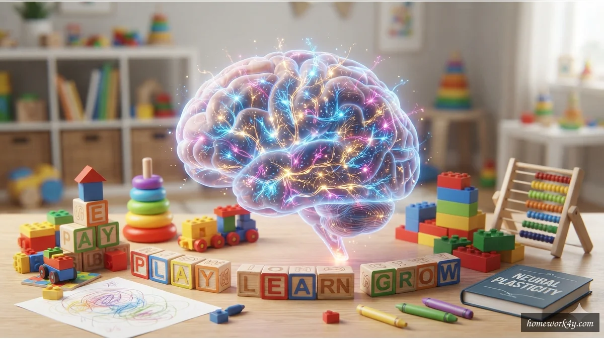 Neural plasticity and play-based learning concept